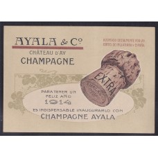 PUBLICIDAD CHAMPAGNE AYALA ANTIGUA TARJETA POSTAL 1914 RARISIMA
